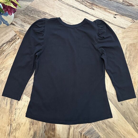 A.L.C. Karlie Black Cotton Puff Tee Sz Small Made in U.S.A. EUC - Picture 4 of 11